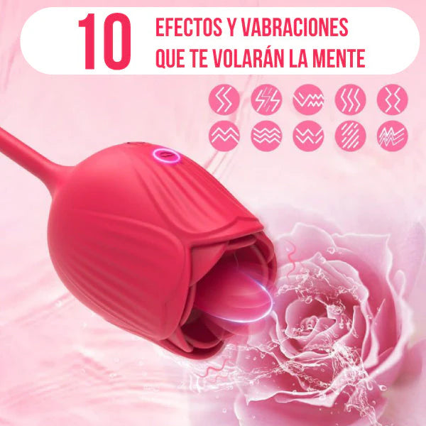 Vibrador Rosa De Doble Extremo - Lamedor y Penetrador